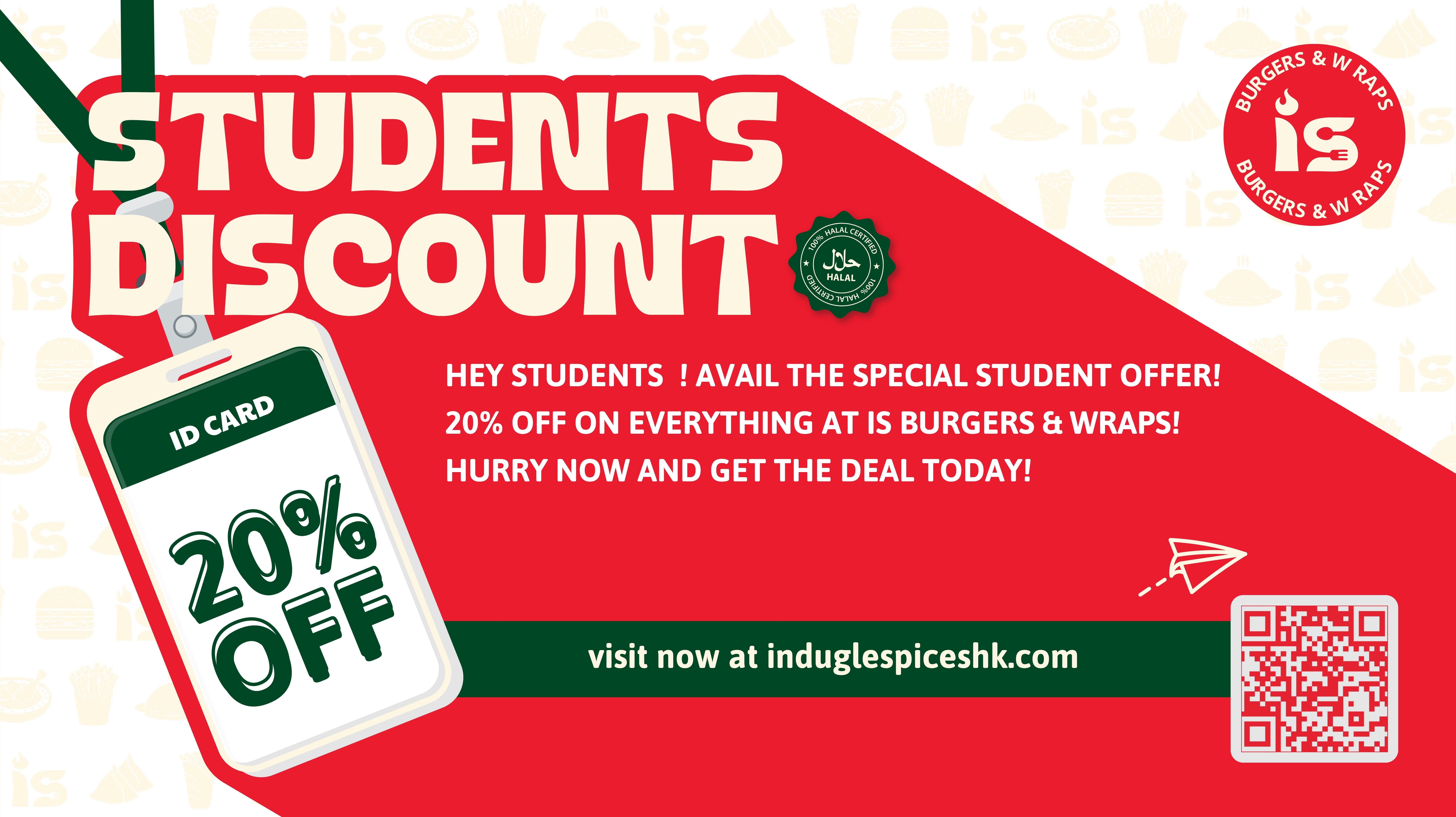 Students Discount 20% Off